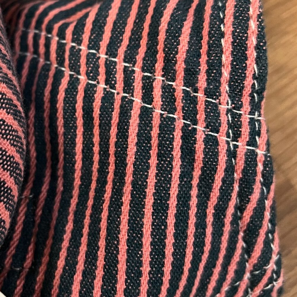 NEW Dickies Pink and Blue Hickory Stripe Bib Overalls - Picture 12 of 15